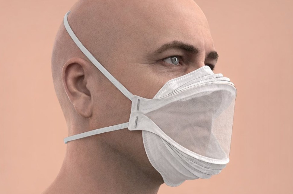 Foldable non-woven transparent mask