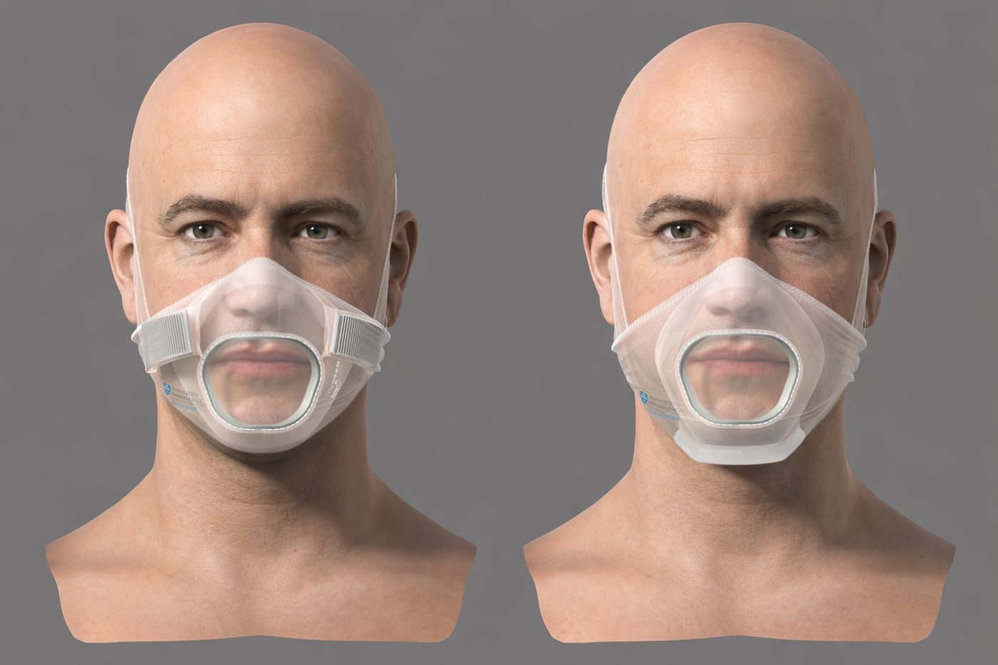 Transparent silicone mask